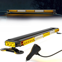 Barre lumineuse stroboscopique double face de 32 pouces Couverture 360 et flash de toit ambre/blanc Nouvel état Avertissement d'urgence