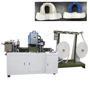 Máquina de fabricación de bolsas de papel con mango de cuerda trenzada automática