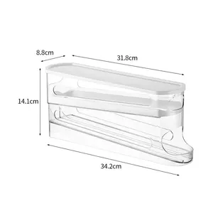 Boîte de rangement d'œufs double couche pour réfrigérateur, support à œufs à défilement automatique, distributeur d'œufs en forme d'échelle pour réfrigérateur, outils de cuisine - Product Image 2