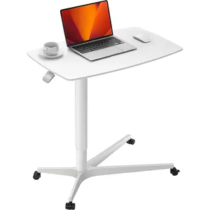 Pneumatic Height Adjustable Standing Desk Pneumatic Laptop Desk Rolling Sit-Stand Desk with Wheels for Offices Home Medical