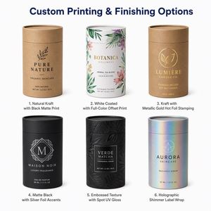 FX Wholesale Custom Logo Eco Friendly Kraft Cardboard Paper Tube Cylinder Packaging Four-Color Printing Glossy Lamination for - Product Image 5