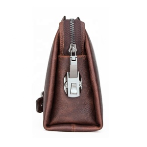 Sac de ceinture vintage en cuir véritable CONTACT'S OEM ODM, pochette pour téléphone portable, portefeuille pour téléphone, pochette pour homme - Product Image 2