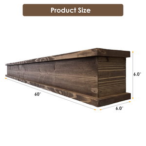Repisa de chimenea de granja rústica, estante flotante de madera, acabado mate, de pared, OEM - Product Image 2