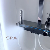 Système de douche Bain et douche Robinetterie de pluie Design Rainfall Waterfall Equipé d'une fonction de massage de la taille Ensembles de douche à tube carré