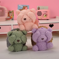 Mini ours en peluche personnalisé en coton PP rembourré, porte-clés en peluche