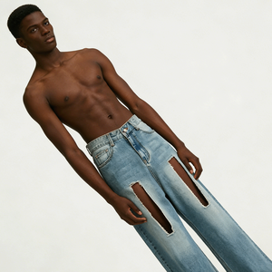 جينز دينيم للرجال من دينيم جايز بتصميم مخصص مستقيم للشتاء بغسيل فاتح قابل للتنفس بنمط الهيب هوب مطبوع رقمياً - Product Image 2