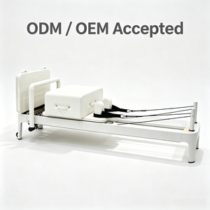Máquina de <span class=keywords><strong>Pilates</strong></span> Reformer de Aleación de Aluminio Blanca con Riel Completo Ajustable para Yoga, <span class=keywords><strong>Pilates</strong></span>, Estudio, Uso Doméstico y Ejercicio Corporal - Product Image 1