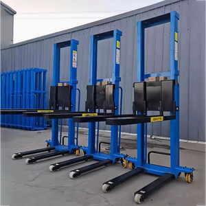 小型油圧パレットスタッカー500Kg 1000kgポータブル電動フォークリフト手動リモコン付き - Product Image 4