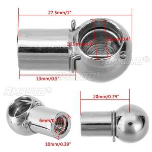 2pcs Universal Silver M6 M8 <b>Boot</b> Bonnet Trunk Gas Strut End Fitting Ball Pin Joint Valve <b>Spring</b> Holders - Product Image 4