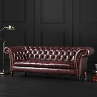 Ensemble de canapés Chesterfield américains en similicuir, design moderne, canapé sectionnel avec boutons, rembourrage en éponge pour salon