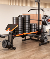 Ensemble d'haltères de remise en forme à domicile pour rameur à haute traction banc d'haltérophilie pliable multifonctionnel avec support de rangement en fer poids libres