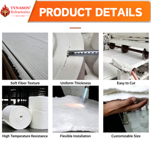 Coperta in Fibra Ceramica Ecologica Certificata CE Tynason 1350 ad Alta Densità 128kg/m3 per Isolamento di Forni e Fornaci, Garanzia 1 Anno - Product Image 5