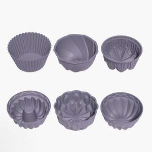 Moules de cuisson en silicone antiadhésifs ronds de 7 cm, lot de 6, pour muffins, tartes, puddings et gâteaux vapeur - Product Image 3