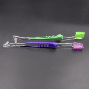 Cepillo de dientes con mango de dos tonos, cerdas suaves de alta densidad, cepillo de dientes para niños, herramienta de limpieza manual - Product Image 2
