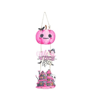 Personalizzabile carino Halloween porta appesa decorazione di legno zucca fantasma e pipistrello per festa in legno decorazione Halloween - Product Image 5