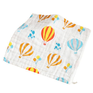 Toalla cuadrada de gasa de algodón de alta densidad de seis capas para bebé, pañuelo para niños, toalla de alimentación, estampado de dibujos animados, jersey infantil - Product Image 5