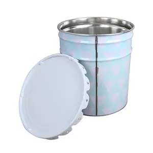 Promotion 18L flower lids bucket Painted metal bucket with lid