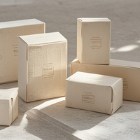 Boîte cosmétique personnalisée de luxe en carton style cartonnette, marron/blanc, pour crème et soins de la peau, avec pelliculage mat, carton pliable recyclable