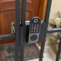 Serrure de porte intelligente à empreinte digitale TUYA APP en acier inoxydable et aluminium pour extérieur, pour porte battante ou à encastrement électronique