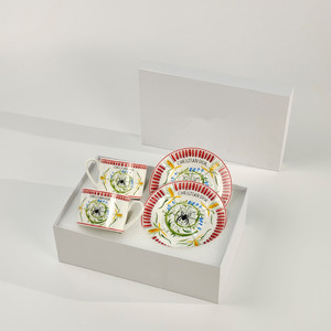 Juego de Tazas de Cerámica de Cuatro Piezas Pintadas a Mano de Estilo Retro de Alta Estética de la Serie Star para Té Negro, Café y Té de la Tarde - Product Image 2