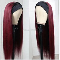 Perruques à bandeaux en cheveux humains de qualité supérieure, vente en gros, perruques noires lisses et naturelles à prix abordable avec bandeau