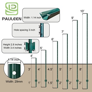 Poteau en U à clous, peint en vert, 1,33 lb, 6, 7, 8, 10 pieds, pour clôture de <span class=keywords><strong>ferme</strong></span> - Product Image 2