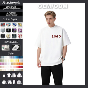 T-shirt pour homme en coton lourd à manches courtes et col rond, couleur unie, été, personnalisé, 230g - Product Image 1