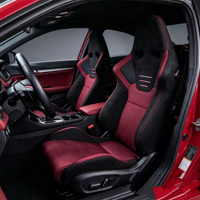 Siège de jeu simulateur de course S-R6 classique rouge enveloppé, avec support robuste