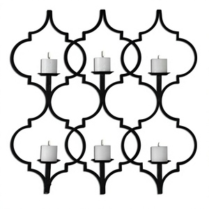 Appliques murales au design moderne, porte-bougie personnalisé, décoration de table, Noël, écologique, fait main, métal noir laqué - Product Image 1