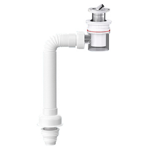 Flip Up Washbasin Drain Plug 6cm Height Easy Install Universal Bathroom Sink Drain With Flexible Pipe For Space Saving - Product Image 2