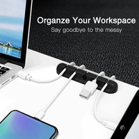 Organisateur de câble Silicone USB câble enrouleur bureau rangé gestion Clips support de câble pour souris clavier casque fil organisateur