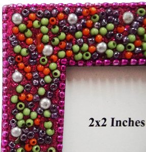 Cadre Photo décoratif et perlé en bois, matériel Mdf en maille - Product Image 3