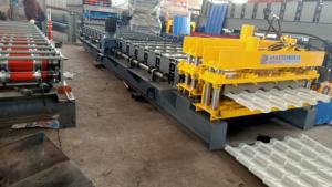 Metalen Dakpannen Maken <span class=keywords><strong>Machine</strong></span> Voor Bouwmateriaal Machines Geglazuurde Tegel Rolvormen <span class=keywords><strong>Machine</strong></span> Prijs - Product Image 3