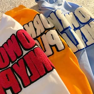 Mode Bambou Coton Hommes T Shirt Fabricants De Vêtements En Gros Avec Chenille Broderie Logo T-Shirt Personnalisé - Product Image 3