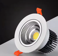 Boîtier en aluminium 7w 15w 20w 30w cob led downlight réglable antireflet trimless led downlight pour projet d'hôtel