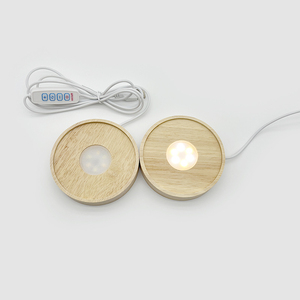 Base de <span class=keywords><strong>lampe</strong></span> en bois illuminée par LED 3D multi-usage veilleuse diffuseur d'arômes d'huiles essentielles alimenté par USB décoration intérieure moderne nuit intelligente - Product Image 5