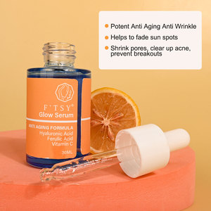 OEM cuidado de la piel 20% vitamina <span class=keywords><strong>C</strong></span> ácido hialurónico ácido ferúlico resplandor piel antienvejecimiento antiarrugas suero facial - Product Image 6
