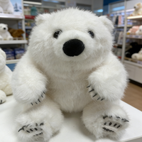 Peluche Ours Polaire Brodé Réaliste et Adorable avec Rembourrage en Polyester et Coton PP, Jouet Doux pour Enfants, Idéal Cadeau d'Anniversaire