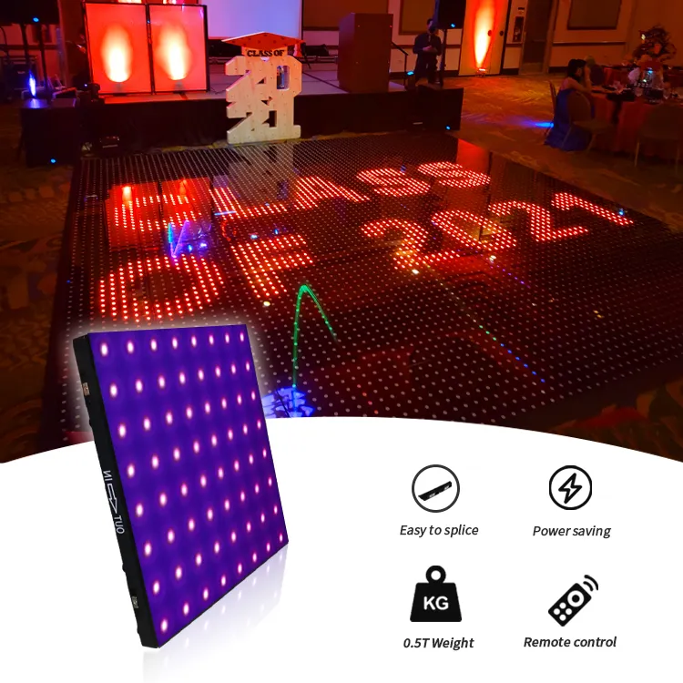 Interior uplight impermeable control remoto blanco interactiva banquete led pista de baile precio en la india