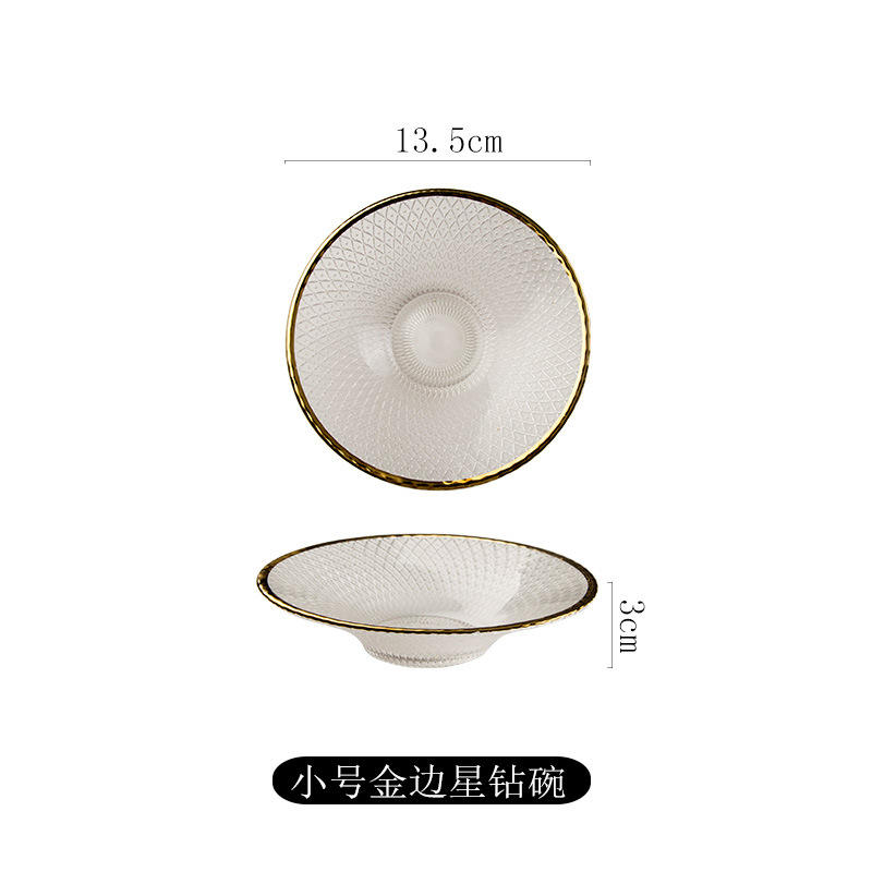 Cuenco de piña con borde dorado 13,7 cm XHL-3183