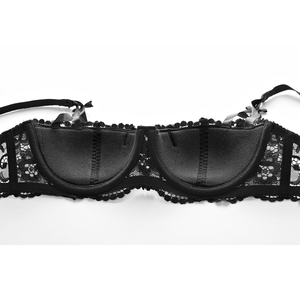 Soutiens-gorge rembourrés de luxe pour femmes, vente en gros, soutien-gorge 1/2 bonnet en dentelle jacquard motif vigne - Product Image 3