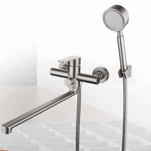 Grifo de Cocina de Pared, Acero Inoxidable 304, Monomando, Manguera Flexible, Diseño Moderno con Rociador - Product Image 3