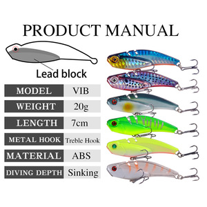 Leurre de pêche coulant 7cm/20g avec yeux 3D réalistes, type crayon, leurre dur VIB avec hameçon triple - Product Image 4