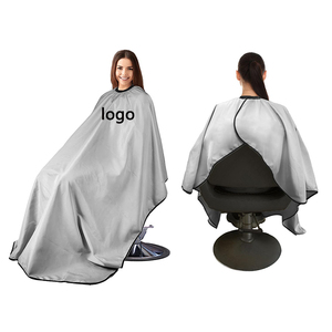 Bajo Moq logotipo personalizado salón corte de pelo estilista ajustable Snap negro peluquero delantal peluquería púrpura venta al por mayor salón capas - Product Image 6