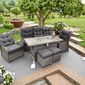 Canapés de jardin tout temps, ensemble de <span class=keywords><strong>meubles</strong></span> de patio modernes et de loisirs, table avec foyer au gaz, fauteuil inclinable, canapé en rotin d'extérieur, salle à manger, hôtel - Product Image 4
