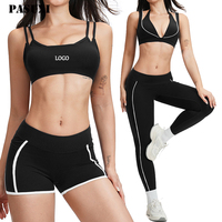 Ensemble de leggings de sport et de soutien-gorge de fitness pour femmes PASUXI, nouvelle couleur contrastée, tenue de sport sans couture, ensemble de yoga de gym en 2 pièces