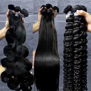 Kostenlose Probe brasilia nischen Haar bündel Verkäufer Raw Virgin Cuticle Aligned Hair Bundles Weave Double Drawn Günstige Echthaar verlängerungen