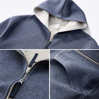 Sweat-shirt à capuche court pour homme, style streetwear américain, color block, avec double fermeture éclair, pour l'automne, personnalisable par broderie, fabrication OEM