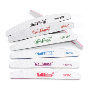 <span class=keywords><strong>Lime</strong></span> à ongles double face professionnelle, épaisse et résistante, en forme de demi-lune, pour manucure, avec papier de verre et fonction polissoir - Product Image 3