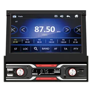 Karjoys Android 1din lettore multimediale 7 'schermo retrattile universale autoradio Mp5 Carplay 1 Din Stereo